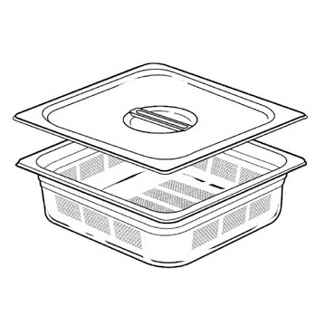 Bac inox GN perfores avec couvercle 1-3 - pianos-et-fourneaux.com le spécialiste des pianos de cuisine et fourneaux de cuisson Lacanche