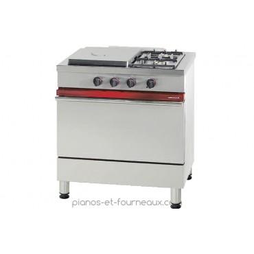 Fourneau avec plaque coup de feu, 2 feux vifs, 1 four gaz 620 x 400