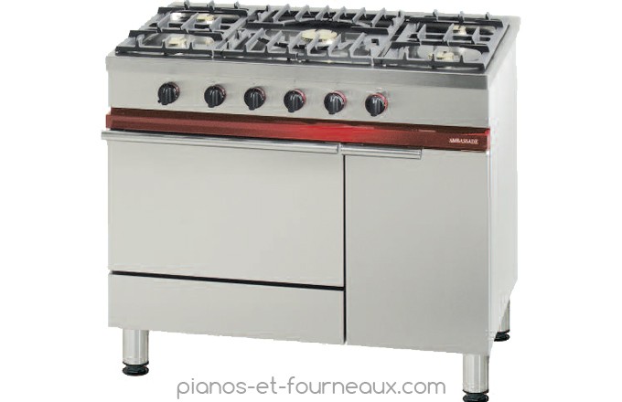 CG 1051 GA L 1000 - P 650 - H 900 Fourneau 5 feux vifs, 1 four gaz Gastronorme 1/1. Ambassade de Bourgogne les fourneaux des pro  - pianos-et-fourneaux.com le spécialiste des pianos de cuisine et fourneaux de cuisson Lacanche et Westhal