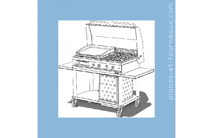 Opencook Plancha gaz et 2 feux couvercle WTG 1040 PL-C chez pianos-et-fourneaux, spécialiste des pianos de cuisson  - pianos-et-fourneaux.com le spécialiste des pianos de cuisine et fourneaux de cuisson Lacanche et Westhal