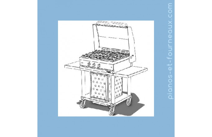 Opencook Table de cuisson gaz 3 feux avec couvercle WTG 730 C chez pianos-et-fourneaux, spécialiste des pianos de cuisson  - pianos-et-fourneaux.com le spécialiste des pianos de cuisine et fourneaux de cuisson Lacanche et Westhal